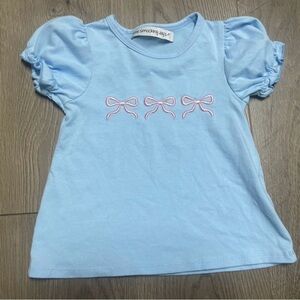 Kids Blue Bow Top The Smocking Jays 18-24 month girls